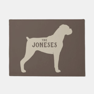 Boxer Dog Silhouette Welcome Mat Custom
