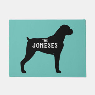 Boxer Dog Silhouette Welcome Mat Custom