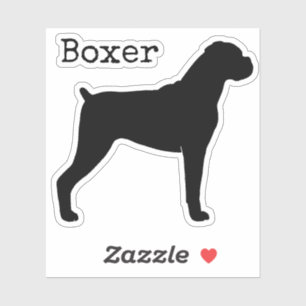 Boxer Dog Silhouette with Natural Floppy Ears