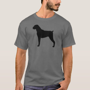 Boxer Dog Silhouette with Natural Floppy Ears T-Shirt