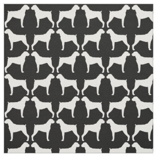 Boxer Dog Silhouettes Pattern Fabric