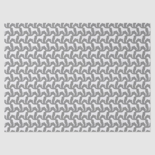 Boxer Dog Silhouettes Pattern Grey Tissue Paper (Front)