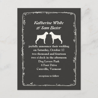 Boxer Dog Silhouettes Wedding Invitation