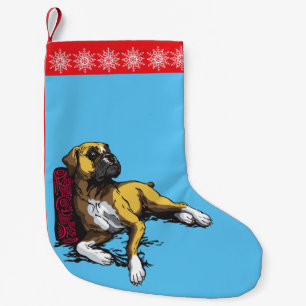 boxer dog small christmas stocking