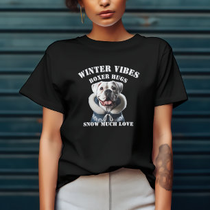 Boxer Dog Snow Much Love T-Shirt