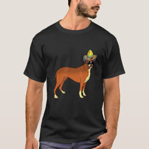 Boxer Dog Sombrero Costume Dog Mexican Breeder T-Shirt