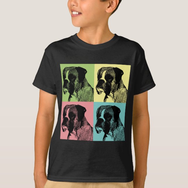 Boxer Dog Stamper Pop Art T-Shirt (Front)