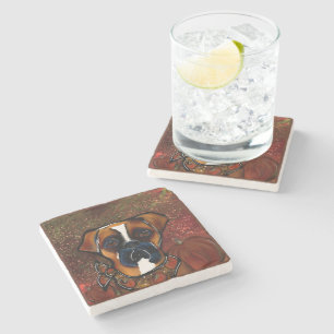 Boxer Dog Stone Coaster