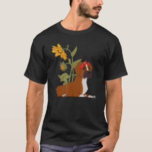 Boxer Dog Sunflower  Boxer  Dog Mum Dad T-Shirt
