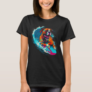 Boxer Dog Surfing T-Shirt