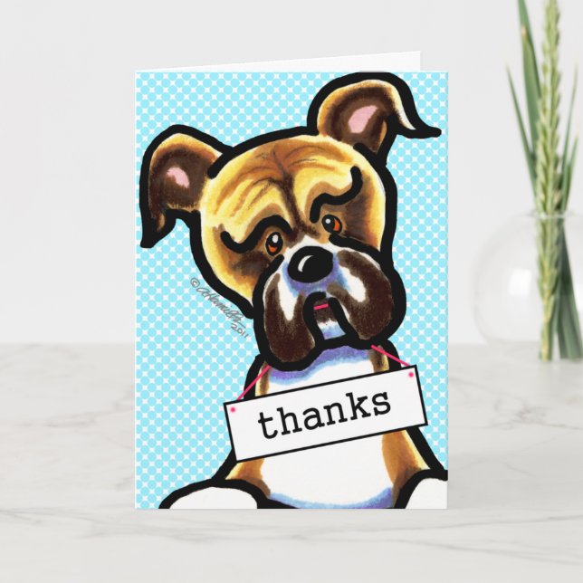Boxer Dog Thank You Card (Front)