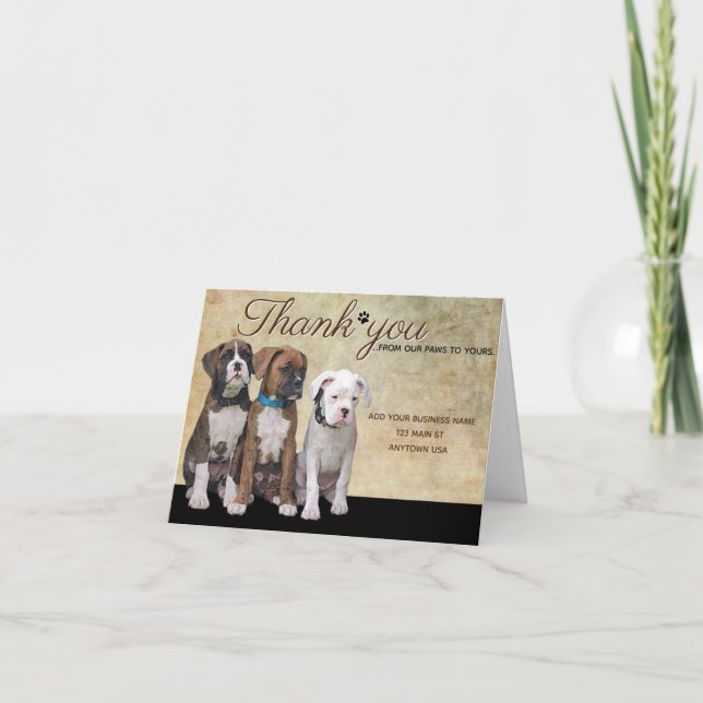 Boxer Dog Thank You Card (Front)