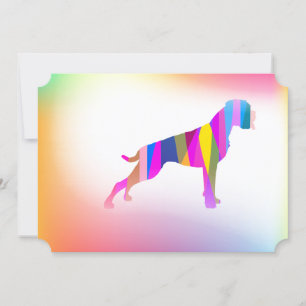 Boxer Dog Thank you cards rainbow fancy