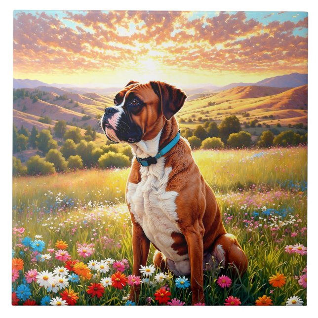 Boxer dog tile (Front)