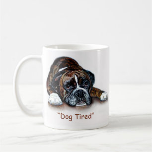 Boxer dog tired mug
