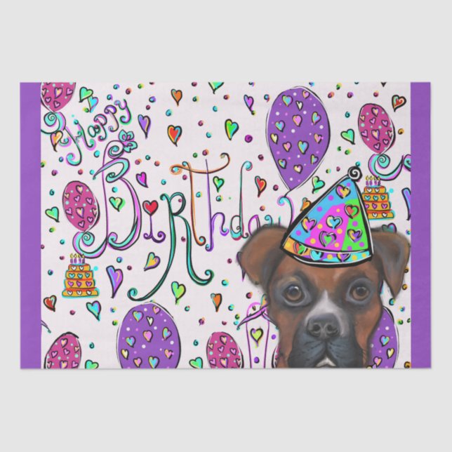 Boxer Dog Tissue Paper (Front)