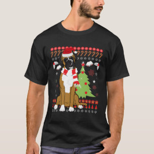 Boxer Dog Ugly Boxer Dog Tree For Christmas T-Shirt