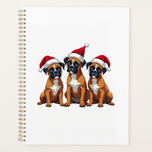 Boxer Dog Ugly Sweater Christmas Light Xmas Pajama Planner