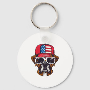 Boxer Dog USA Key Ring