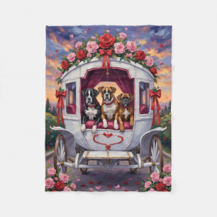 Boxer Dog Valentine's Day Fleece Blanket