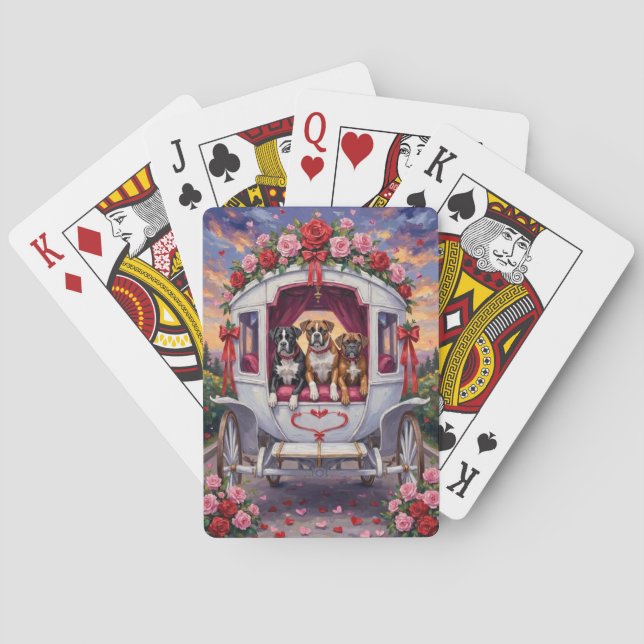 Boxer Dog Valentine's Day  Playing Cards (Back)