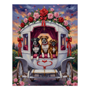 Boxer Dog Valentine's Day  Poster