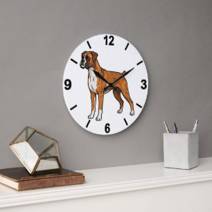 Boxer Dog Wall Clock Cute Pet Home Decor