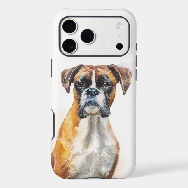 Boxer Dog Watercolor Art (Back)