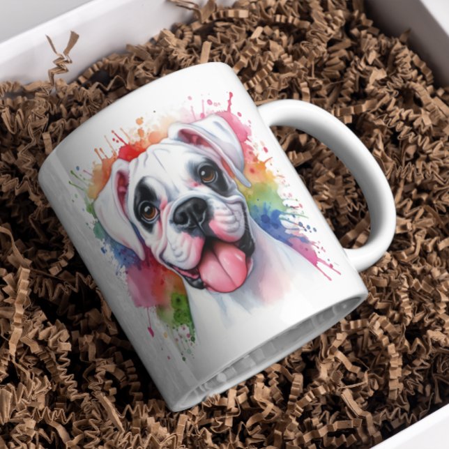 Boxer Dog Watercolor Splashes  Coffee Mug (Creator Uploaded)