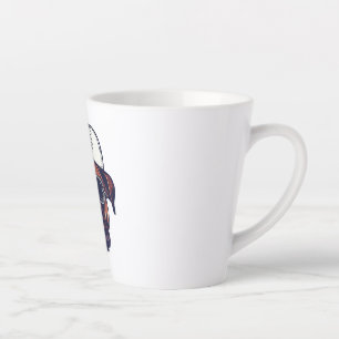 Boxer Dog Wearing White Red Blue Latte Mug