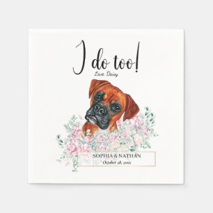 Boxer Dog Wedding Cocktail Napkins