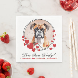 Boxer Dog Wedding Napkins With Dogs Photo