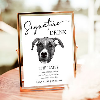Boxer Dog Wedding Signature Drink Sign