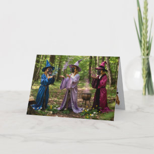 Boxer Dog Witch Halloween Card