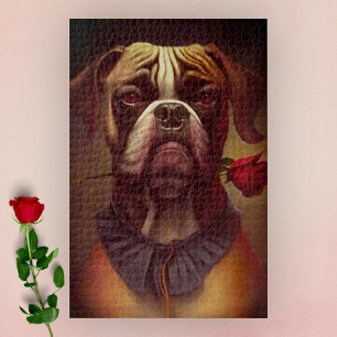 Boxer Dog with Rose Jigsaw Puzzle   1,014 Pcs