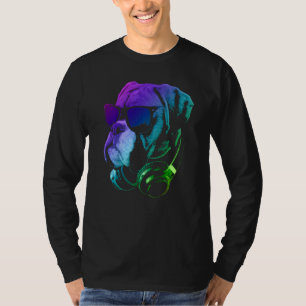 Boxer Dog With Sunglasses And Headphones T-Shirt