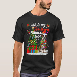 Boxer Dog Xmas Tree Lights This is My Christmas Pa T-Shirt