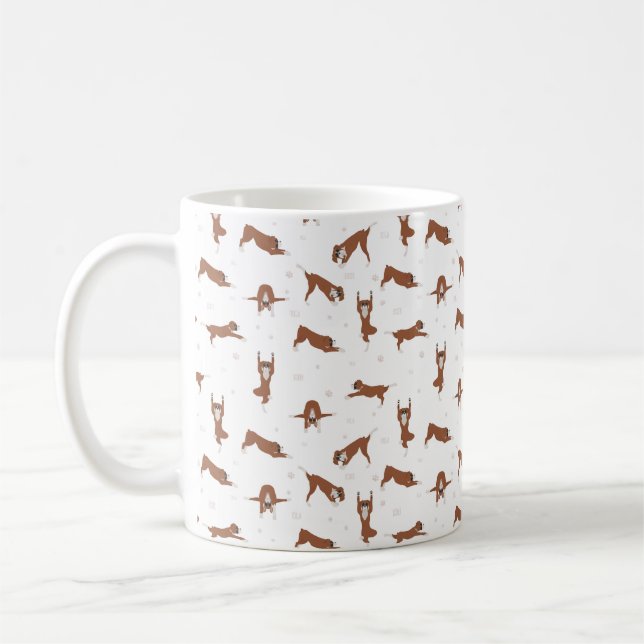 Boxer dog yoga pose coffee mug (Left)