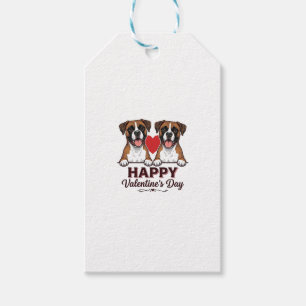 Boxer Dogs Happy Valentines Day Vintage Gift Tags