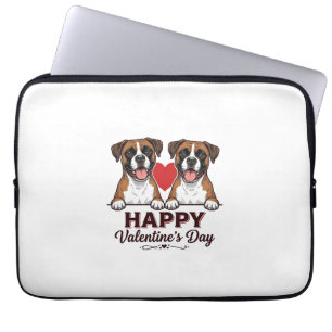 Boxer Dogs Happy Valentines Day Vintage Laptop Sleeve