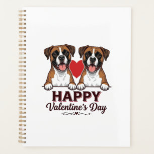Boxer Dogs Happy Valentines Day Vintage Planner