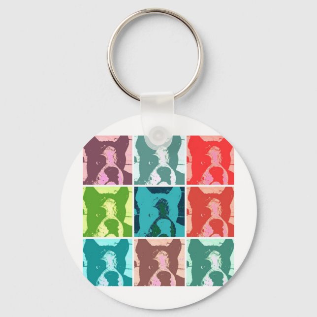 Boxer Dogs Key Ring (Front)