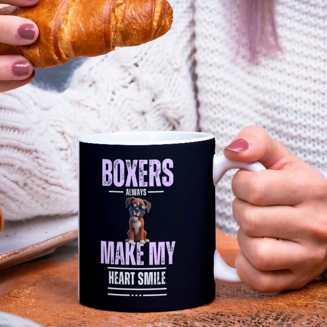 Boxer Dogs Make My Heart Smile Coffee Mug (Creator Uploaded)