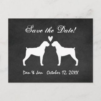 Boxer Dogs Wedding Save the Date Announcement Postcard