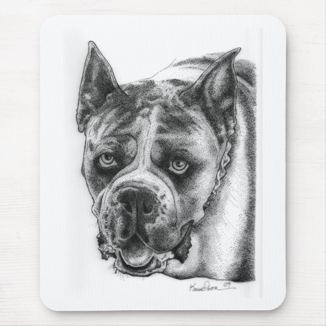 Boxer Drawing Mouse Pad (Front)