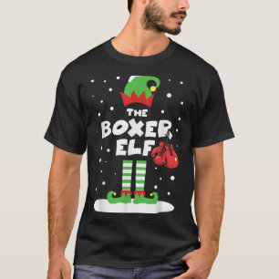 Boxer Elf Matching Group Family Holiday Xmas Costu T-Shirt