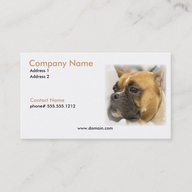 Boxer Face Business Card (Front)