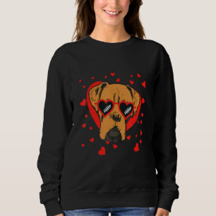 Boxer Face Heart Glasses Valentines Day Pet Dog C Sweatshirt