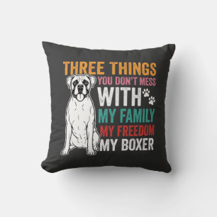 Boxer Family Freedom Dog Lover Cushion