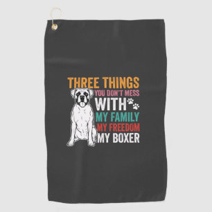 Boxer Family Freedom Dog Lover Golf Towel
